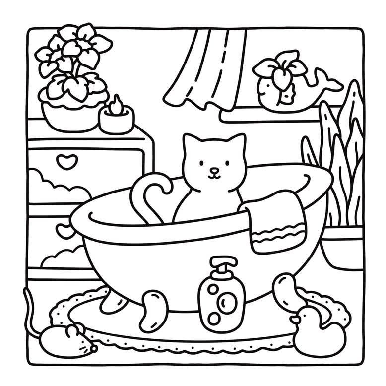 Cat Moments: Meow Life Coloring Book