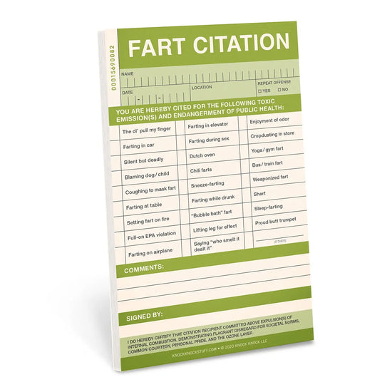 Fart Sticky Citation Pad - 60 Sheets