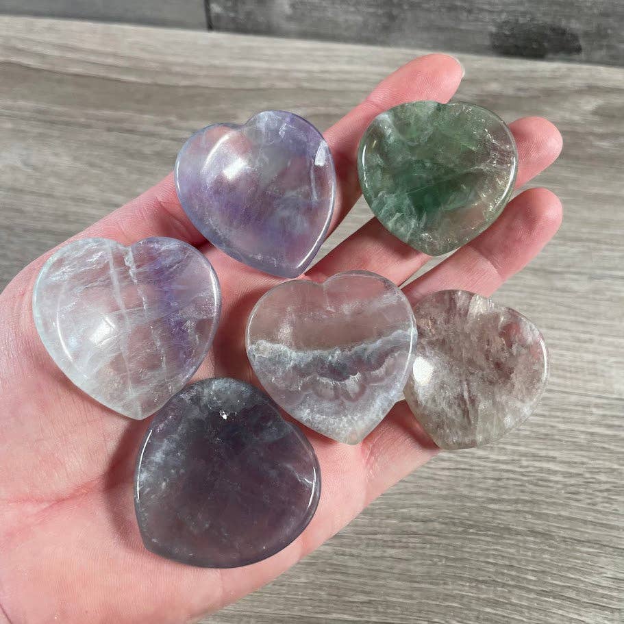 Heart Shaped Worry Stone Crystal Surprise Pull