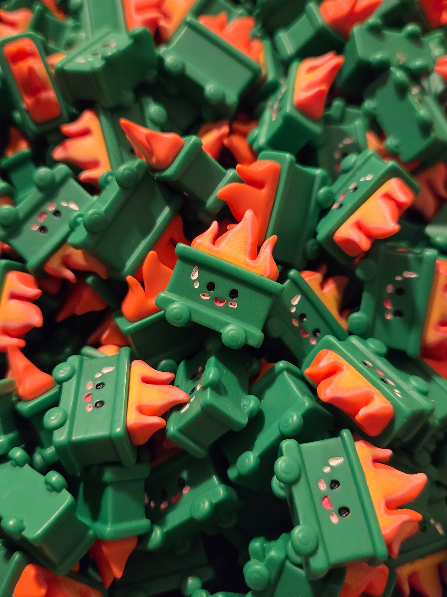 Green Mini Emotional Support Dumpster Fire