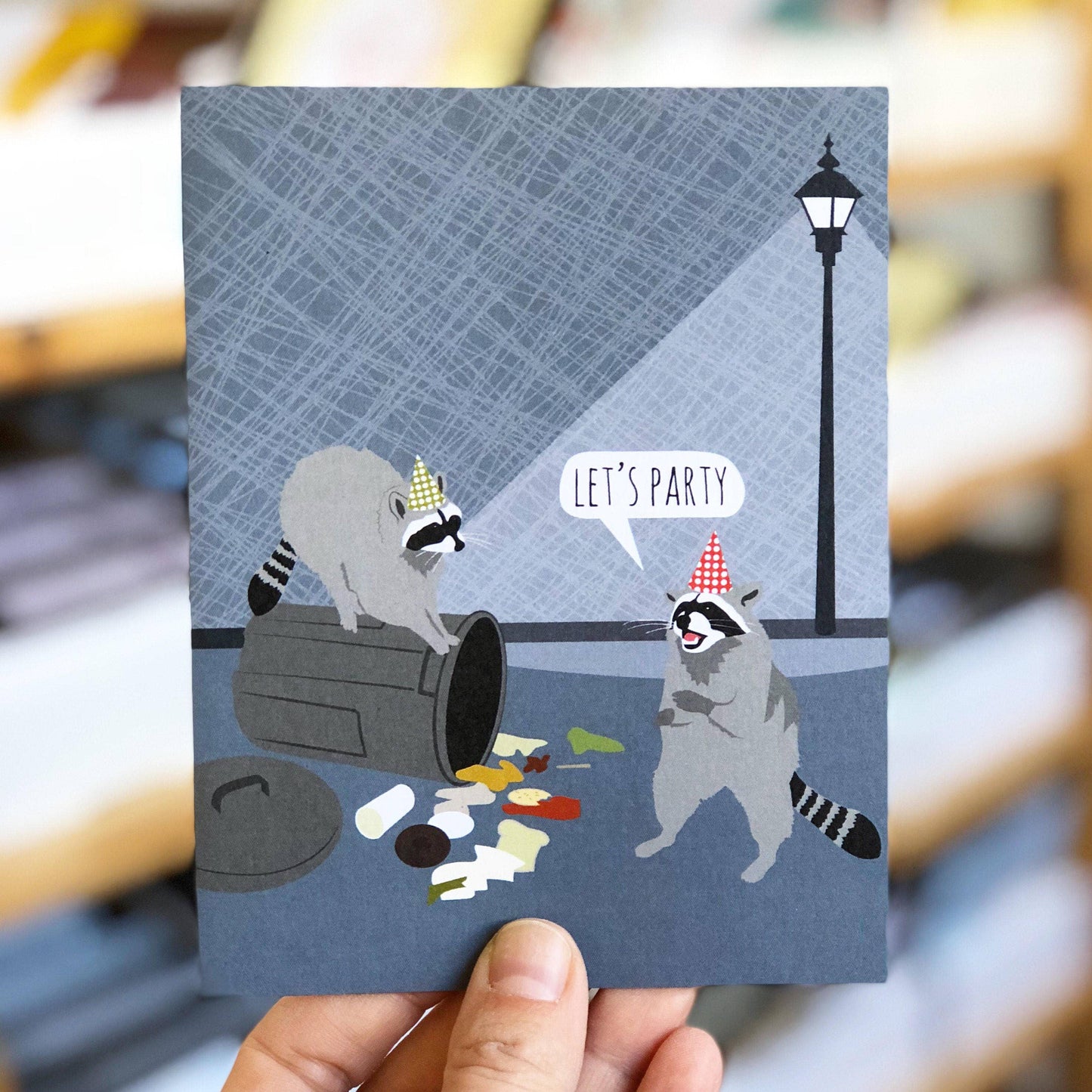 Lets Party Raccoon Birthday Card