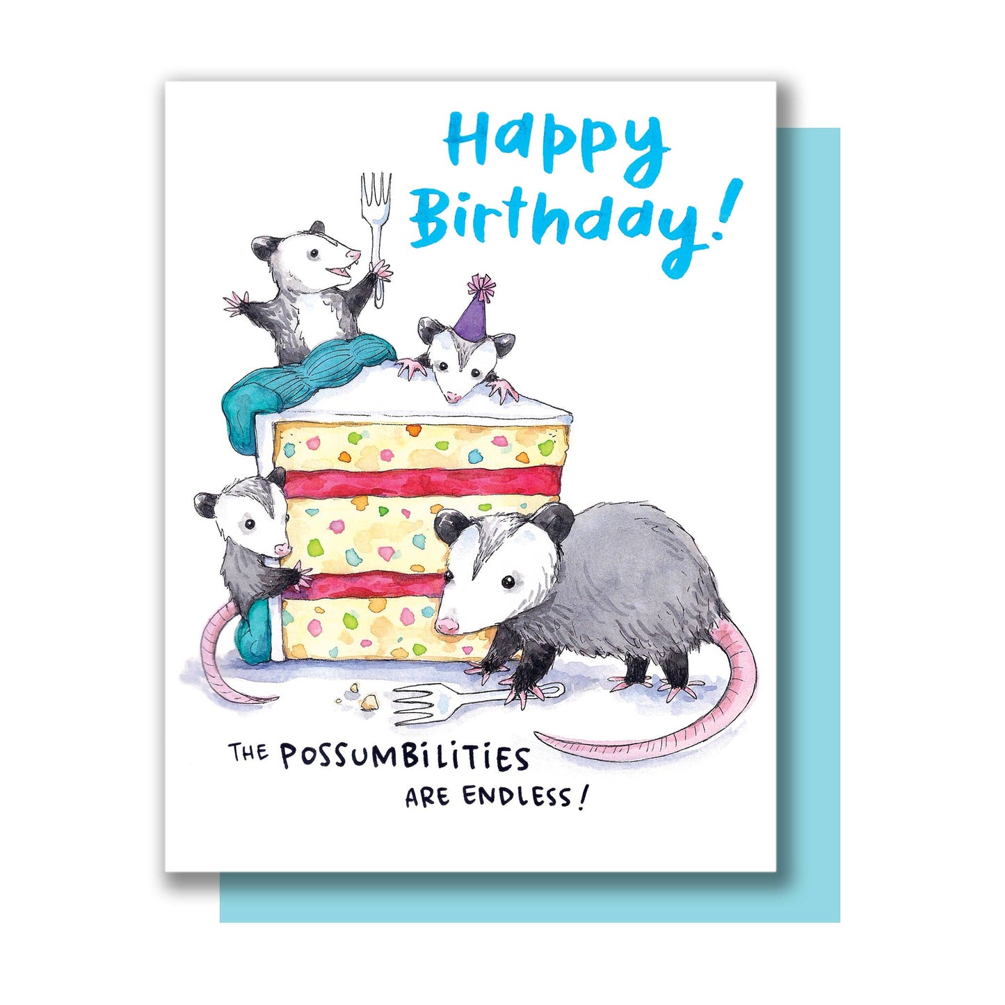 Possum Opossum Birthday Card
