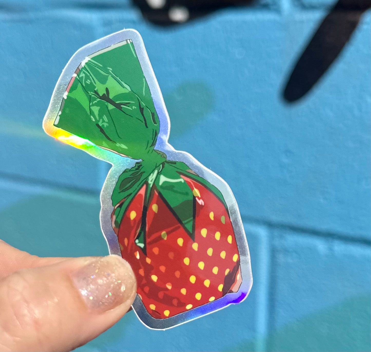 Strawberry Candy Holographic Sticker