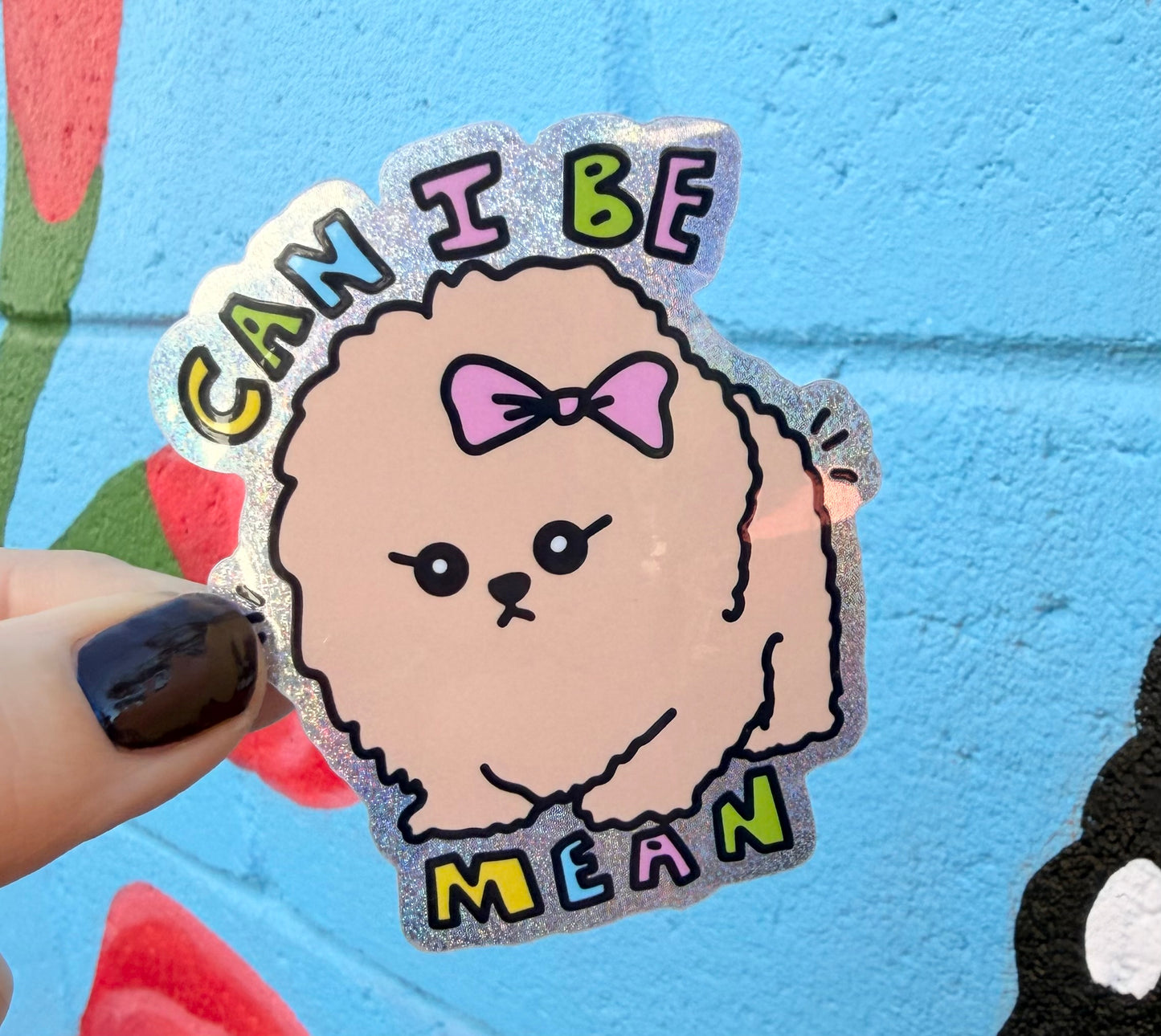 Can I Be Mean Pixie Glitter Sticker