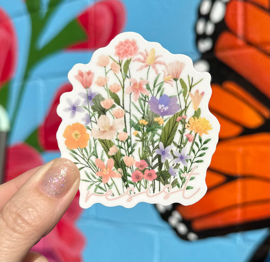 Resist Floral Sticker