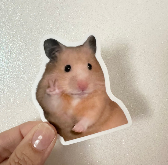 Peace Sign Hamster Sticker