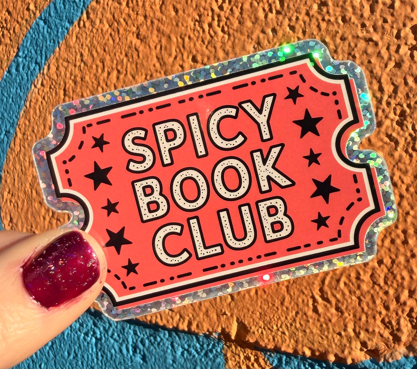 Spicy Book Club Glitter Sticker