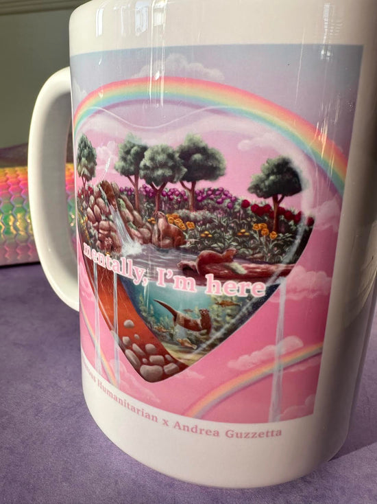 Load image into Gallery viewer, Perfect World Otters 15 oz Mug - Hilarious Humanitarian X Andrea Guzzetta Exclusive
