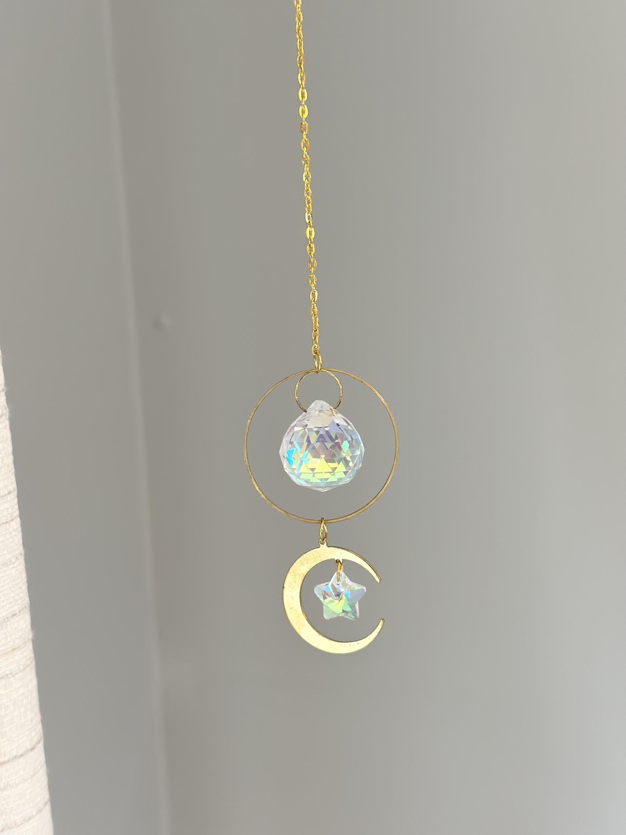 Load image into Gallery viewer, Crystal Suncatcher Crescent Moon &amp;amp; Star (Style E)
