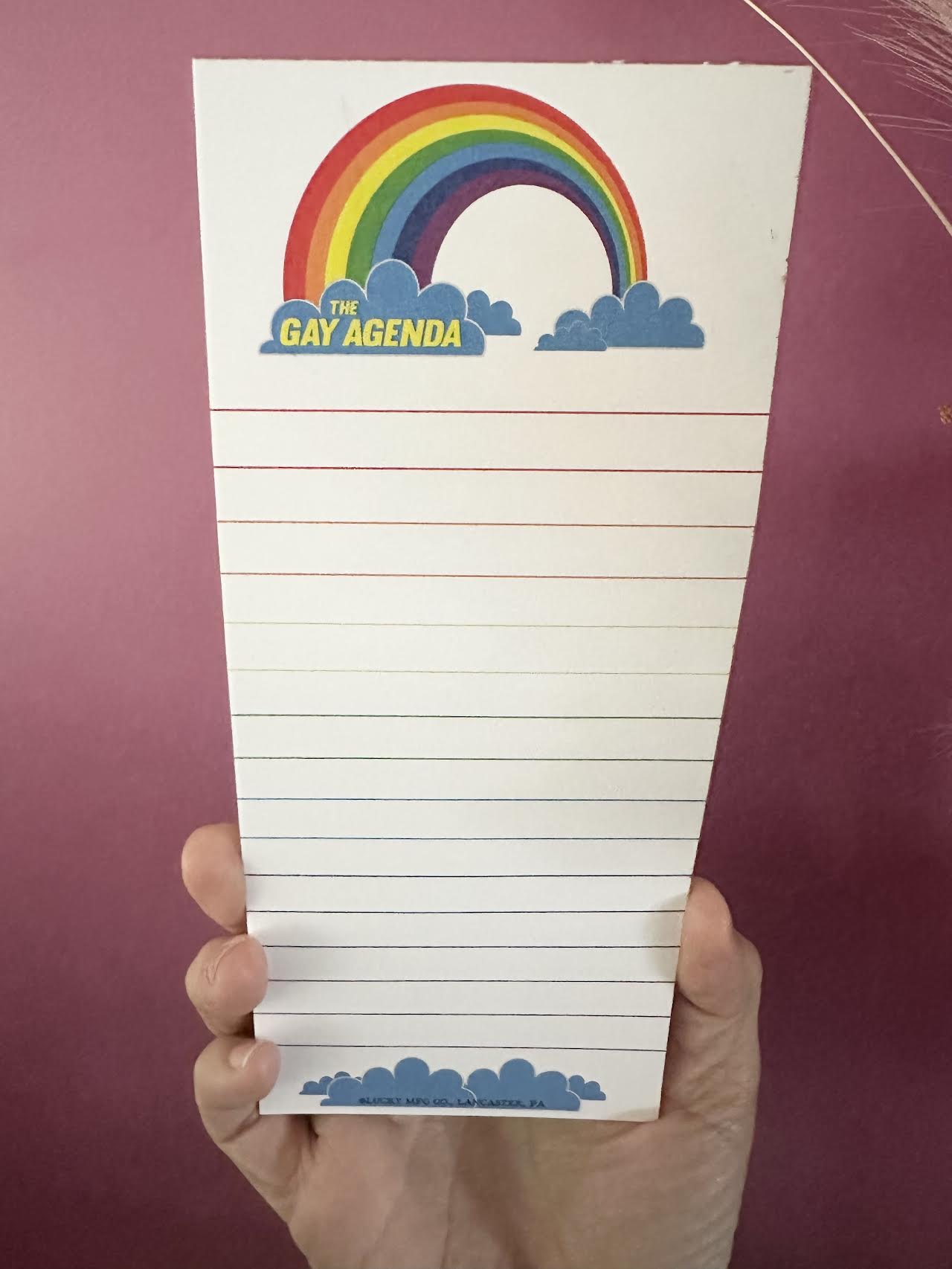 The Gay Agenda Magnetic Notepad - 50 sheets