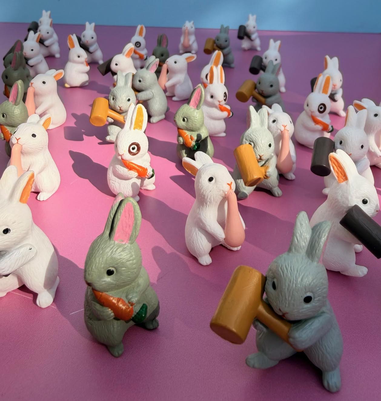 Mini Bunny Figurines Surprise Pull