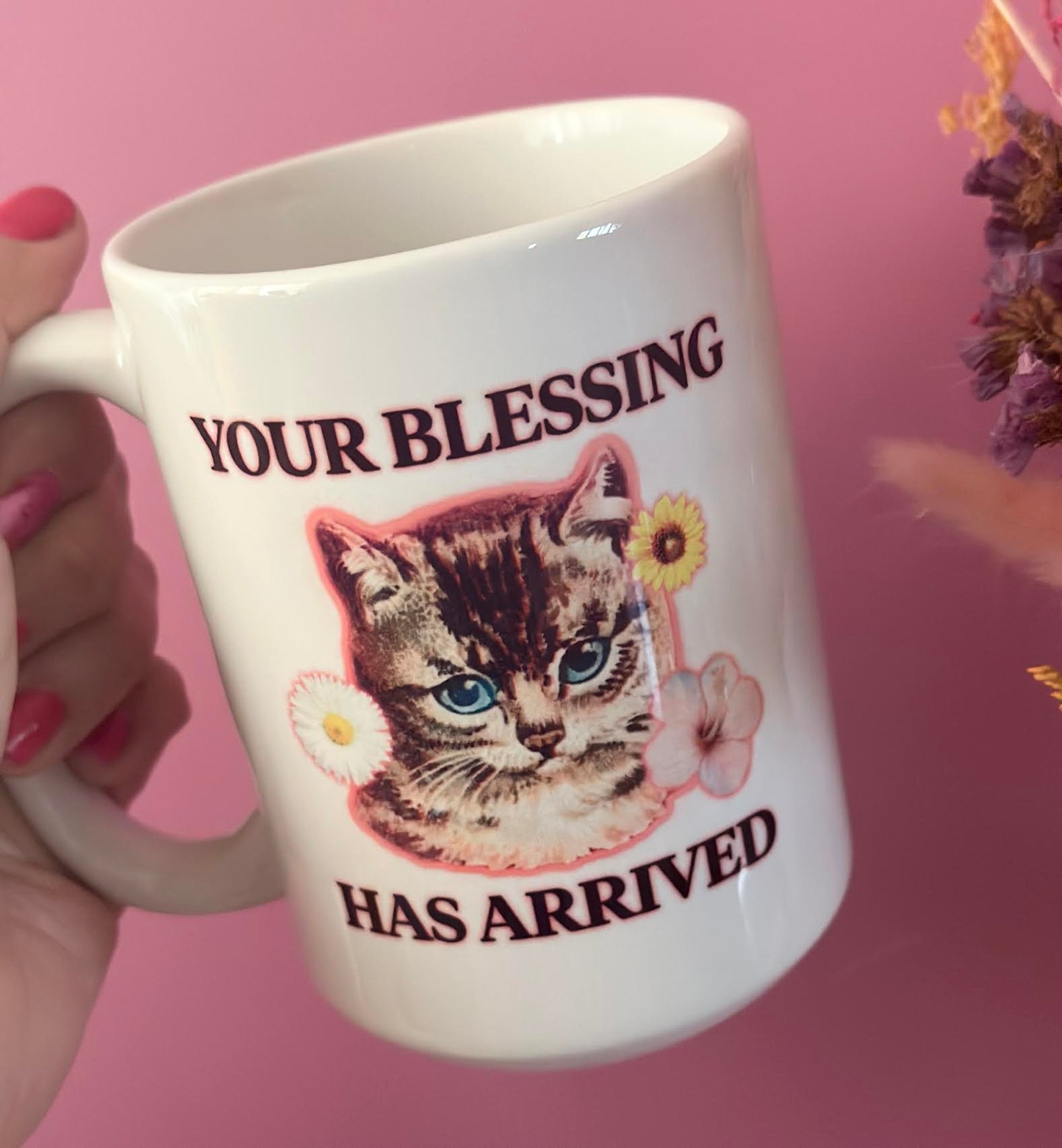 Load image into Gallery viewer, Your Blessing Has Arrived 15 oz Mug
