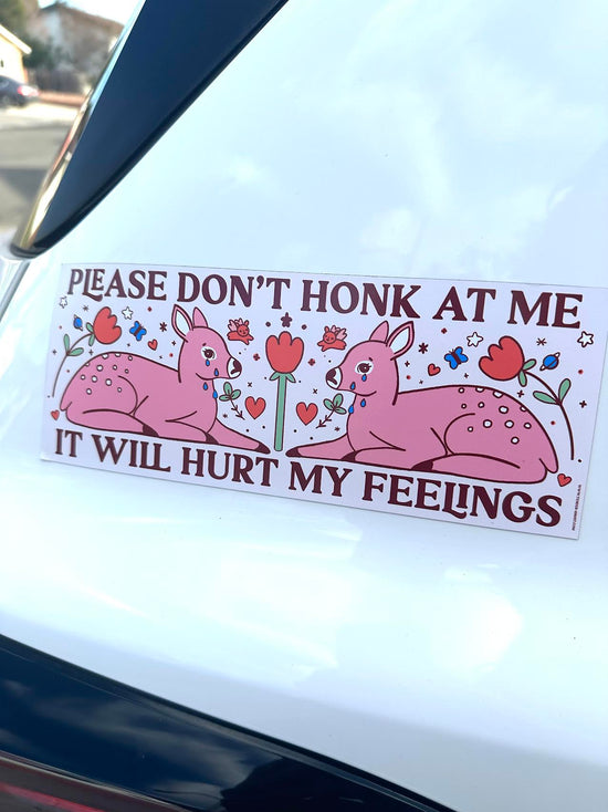 Please Don't Honk At Me It Will Hurt My Feelings Car Magnet