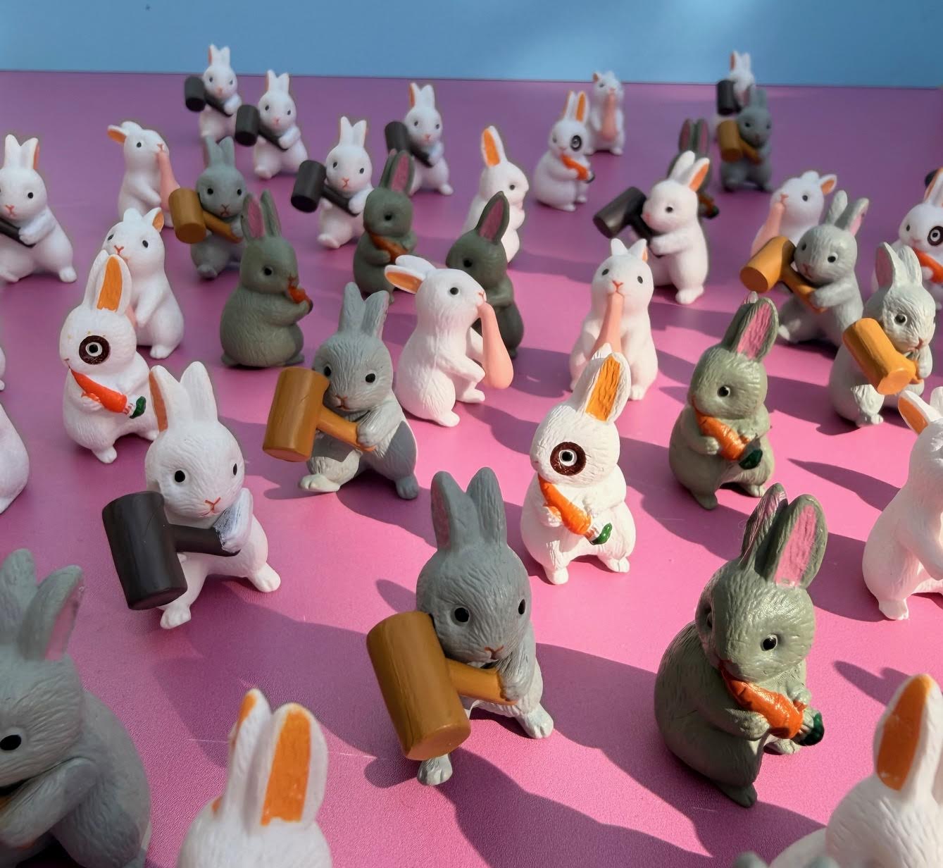 Mini Bunny Figurines Surprise Pull