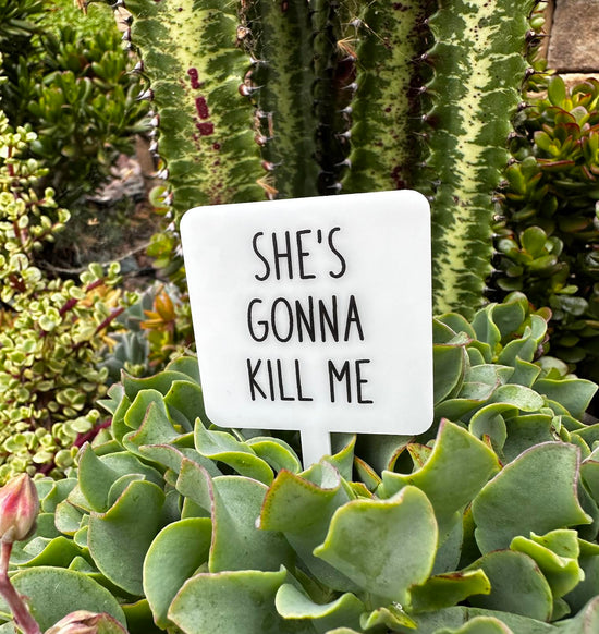 She's Gonna Kill Me Acrylic Plant Stake