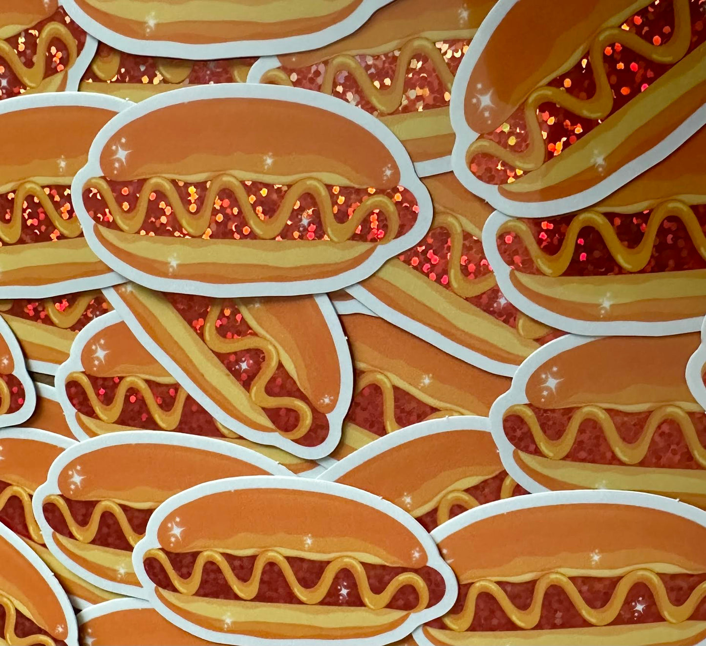 Hot Dog Glitter Sticker