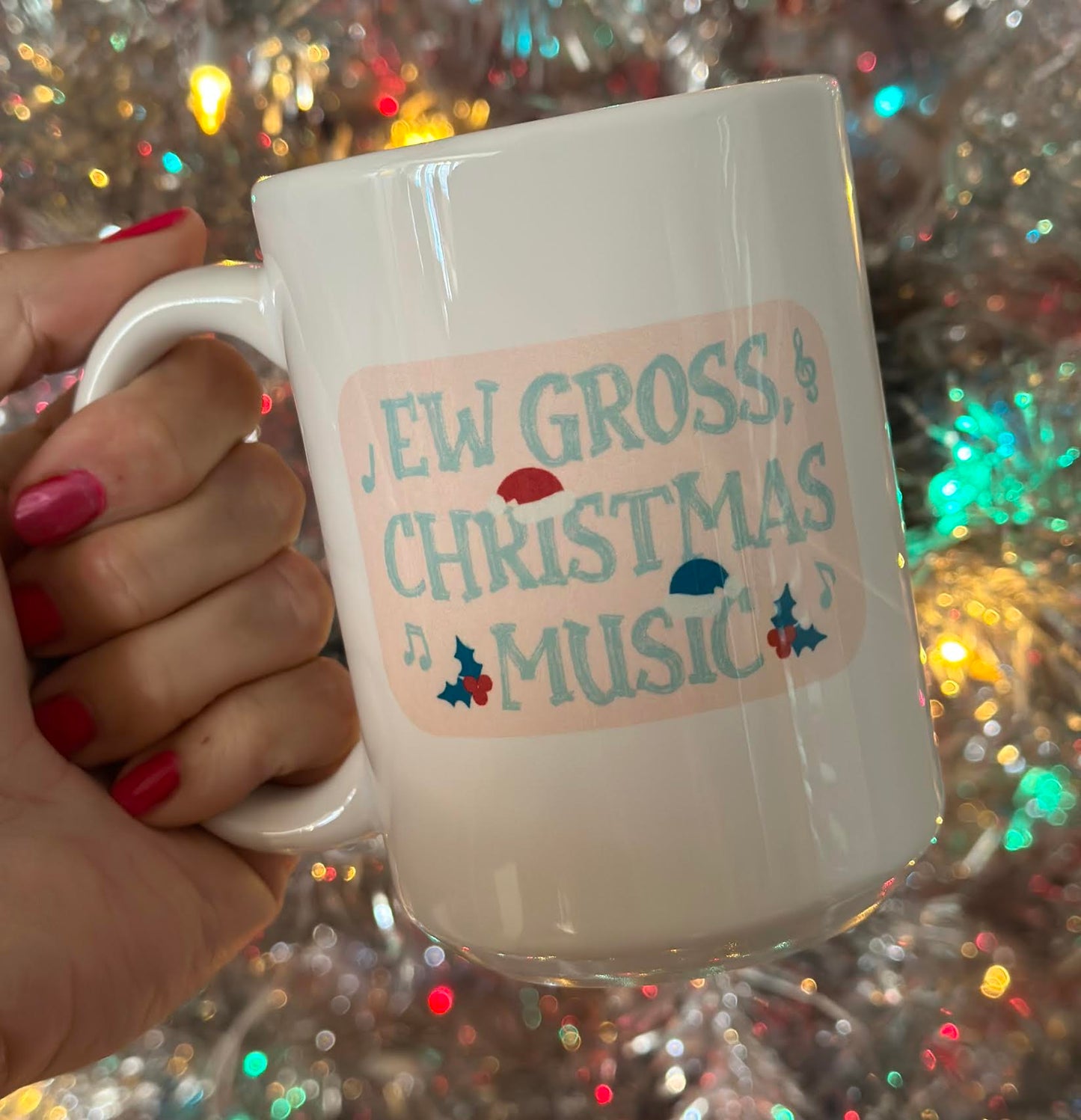 Load image into Gallery viewer, Ew Gross Christmas Music 15 oz Mug
