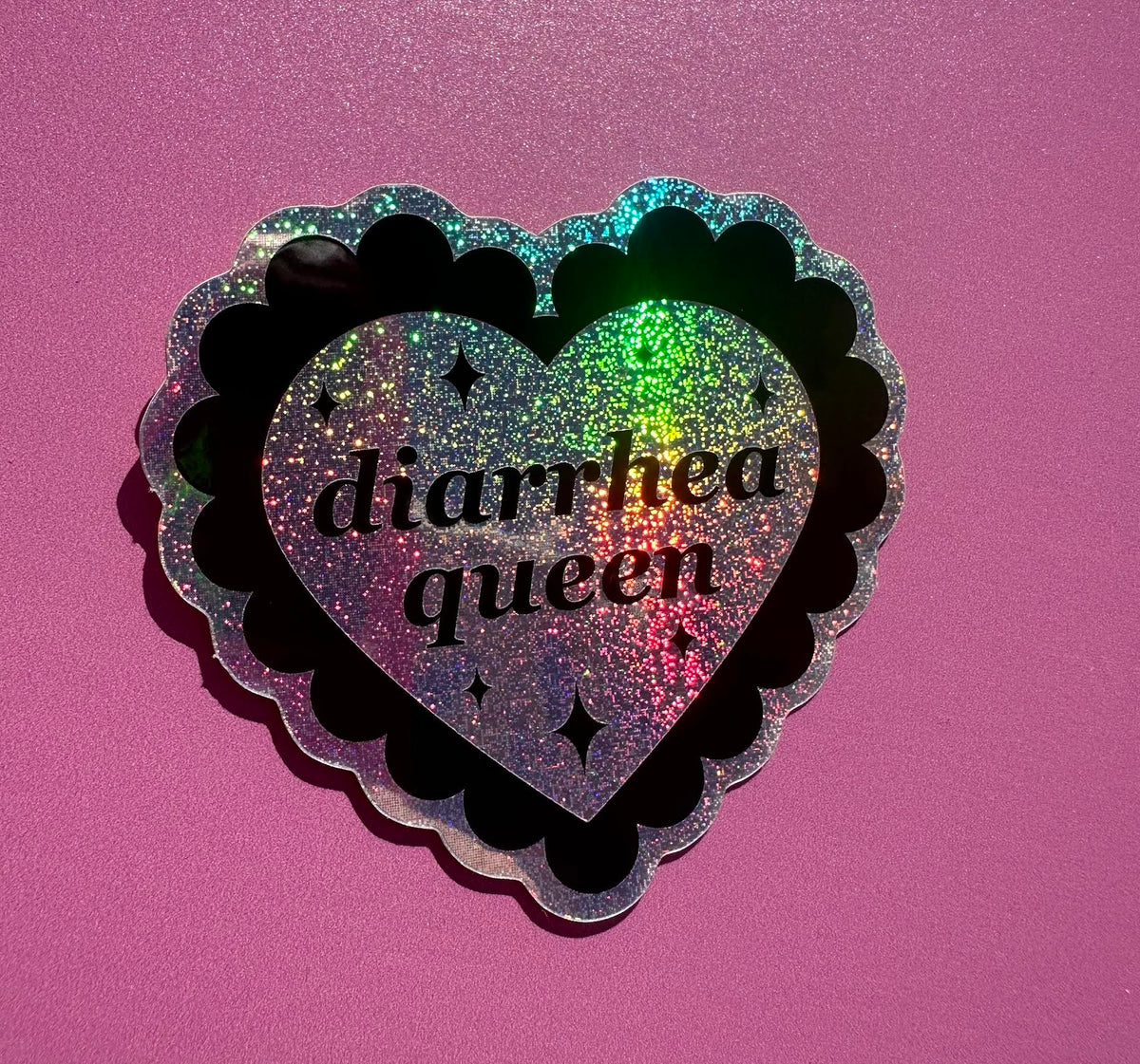 Diarrhea Queen Glitter Sticker – Hilarious Humanitarian