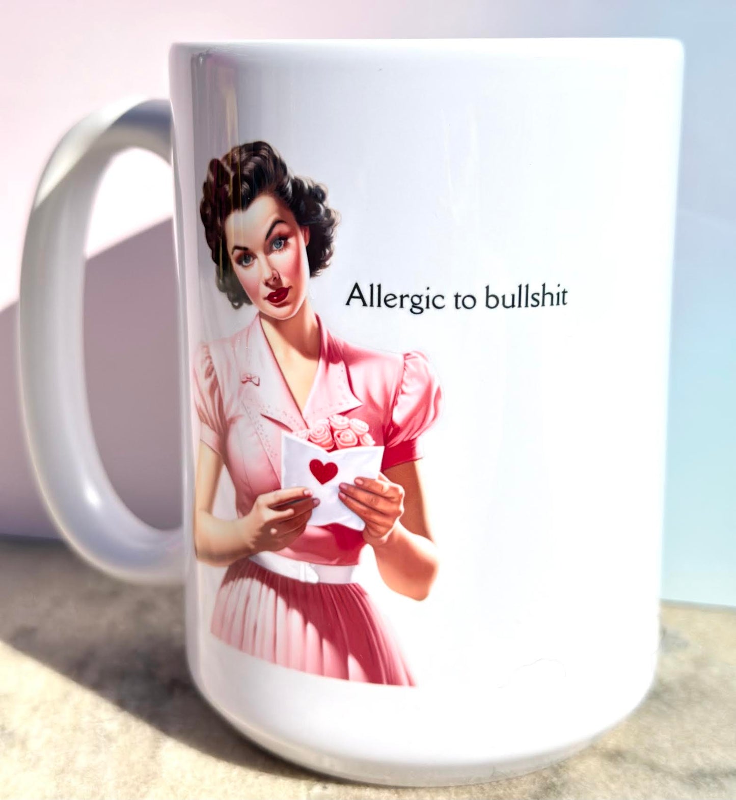 Allergic To Bullshit 15 oz mug
