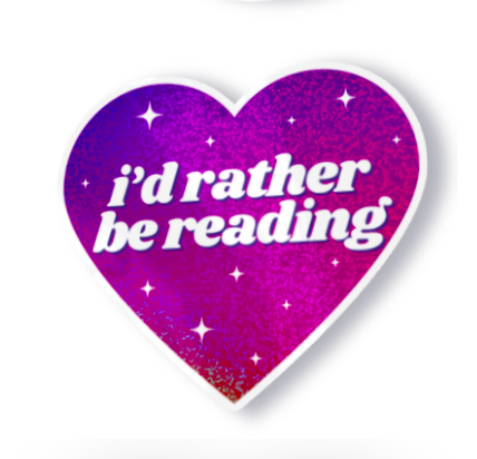 I'd Rather Be Reading Glittery Heart Sticker