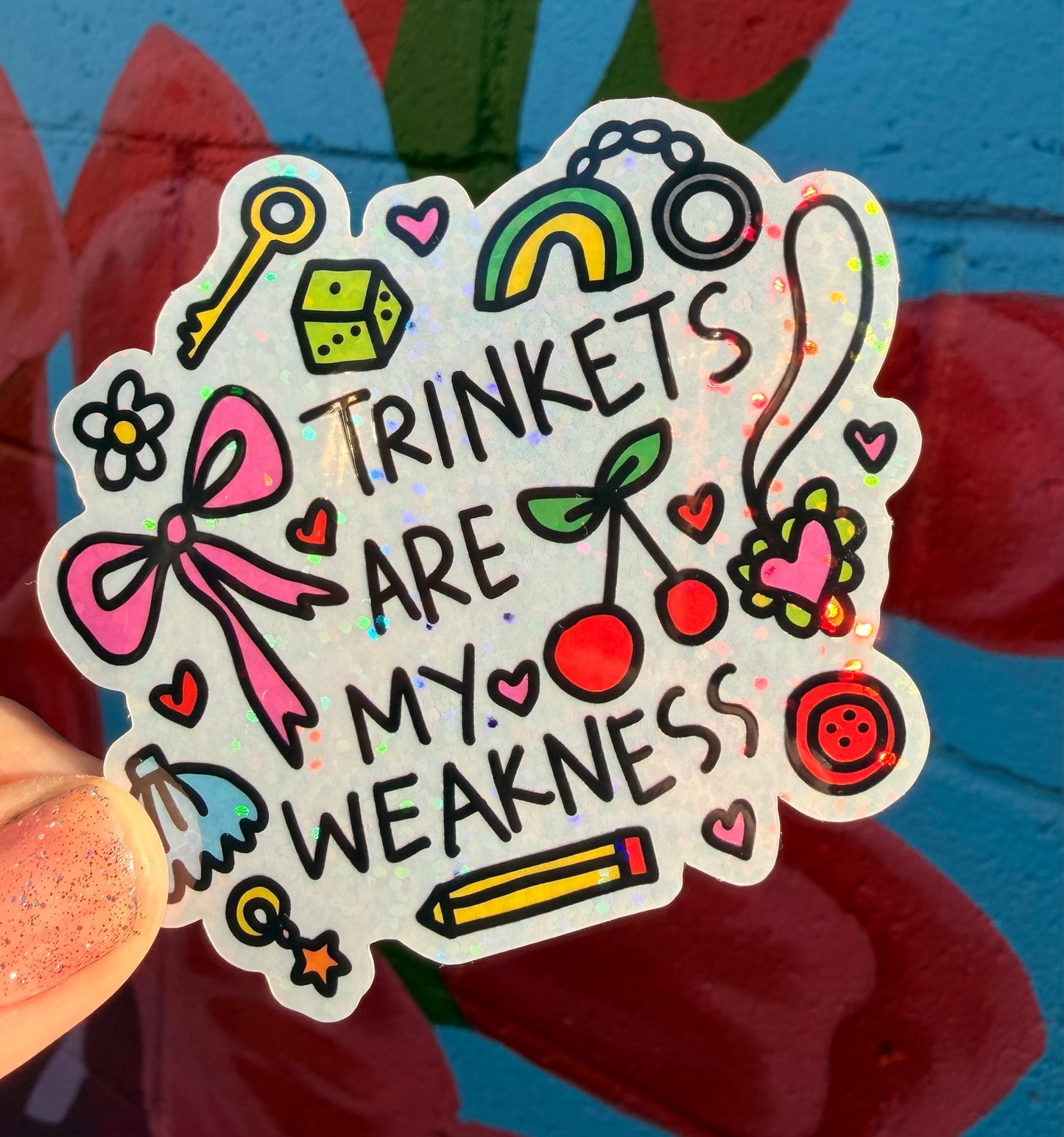 Trinkets Are My Weakness Pixie Glitter Sticker