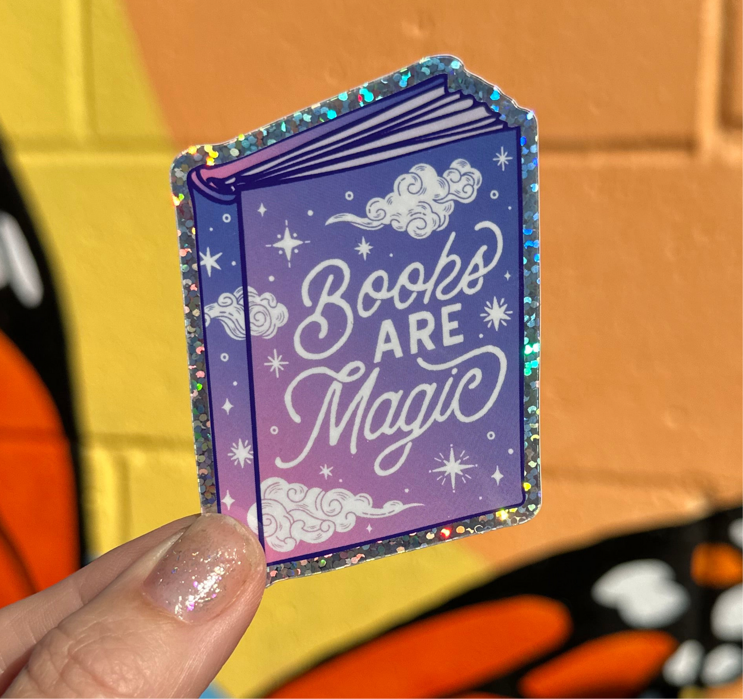 Books Are Magic Pixie Glitter Sticker