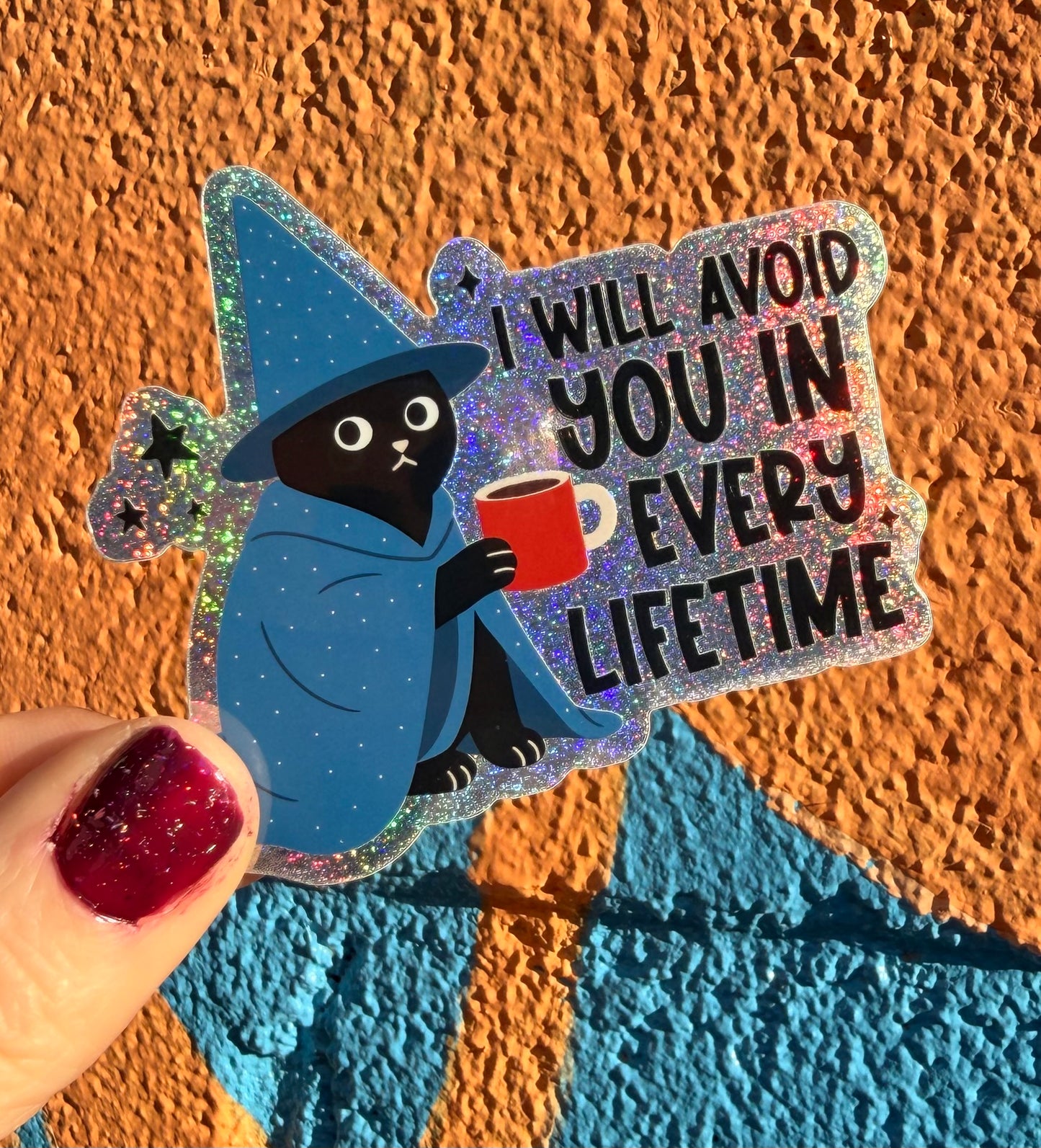 I Will Avoid You In Every Lifetime Pixie Glitter Sticker