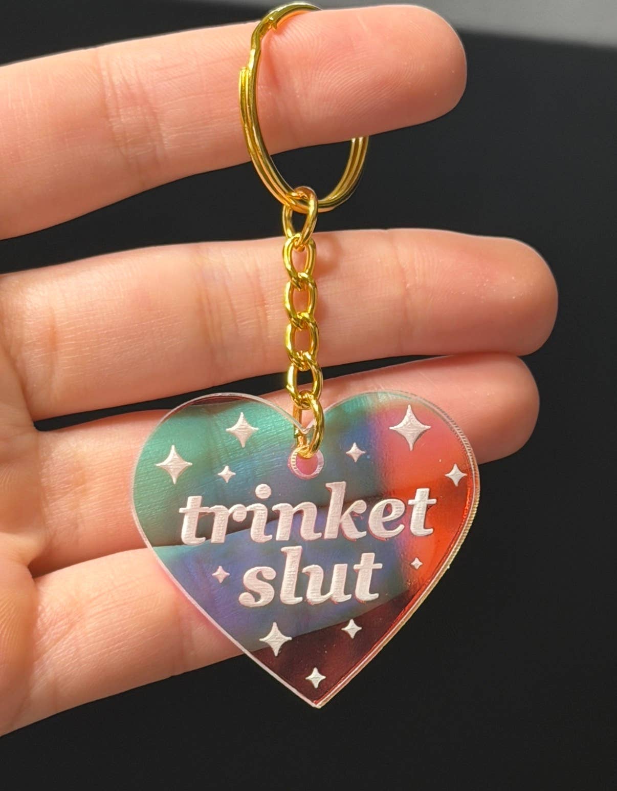 Trinket Slut Iridescent Acrylic Keychain