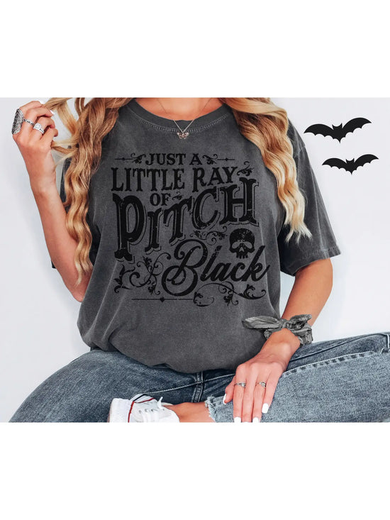 Load image into Gallery viewer, Just A Little Ray of Pitch Black Unisex Tee
