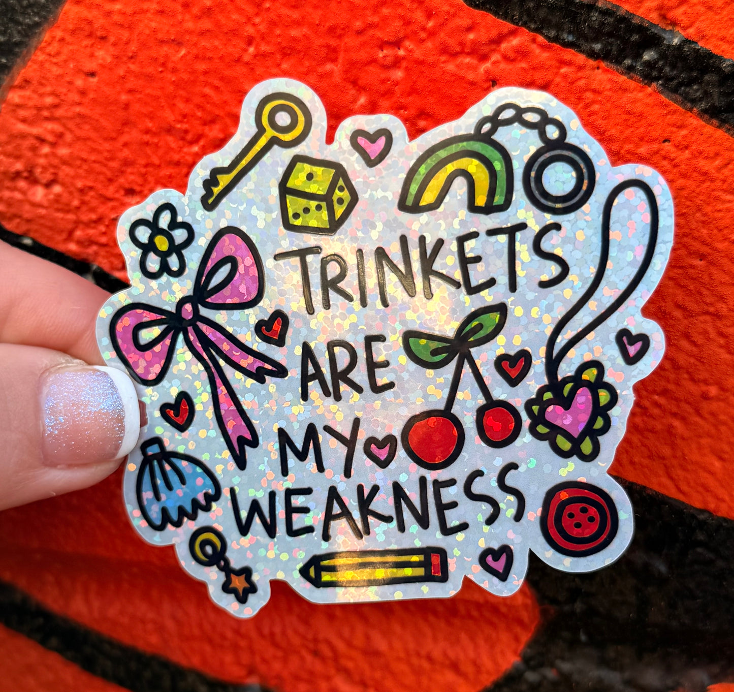 Trinkets Are My Weakness Pixie Glitter Sticker