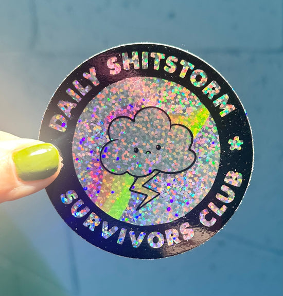 Daily Shitstorm Survivors Club Glitter Sticker