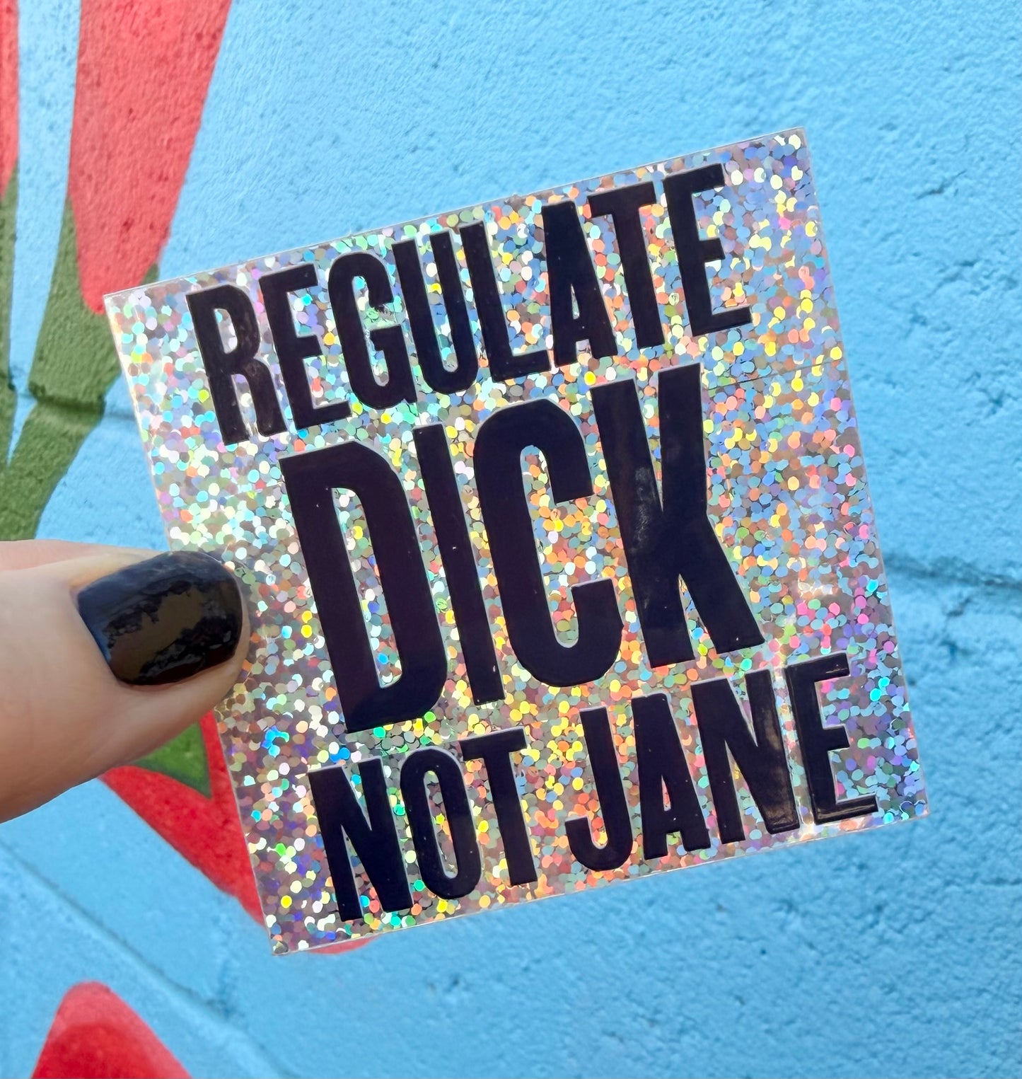 Regulate Dick Not Jane Glitter Sticker
