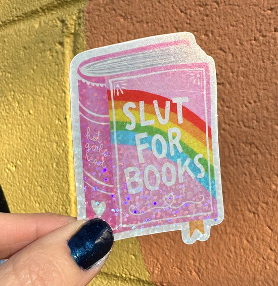 Slut For Books Glitter Sticker