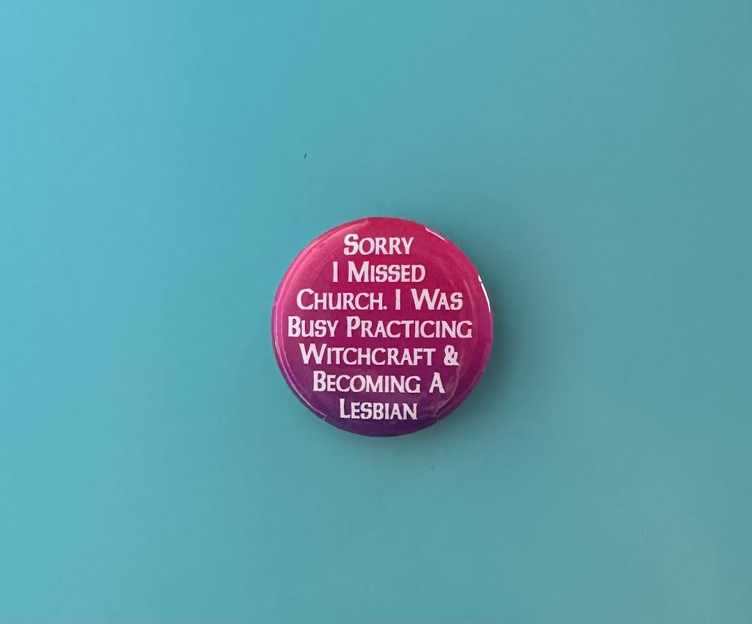 Load image into Gallery viewer, Sorry I Missed Church Button Magnet
