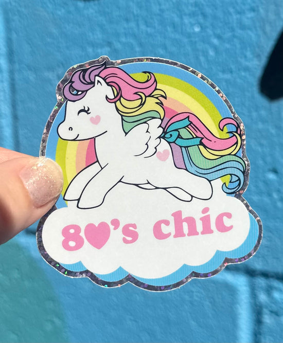 80's Chic Glitter Sticker