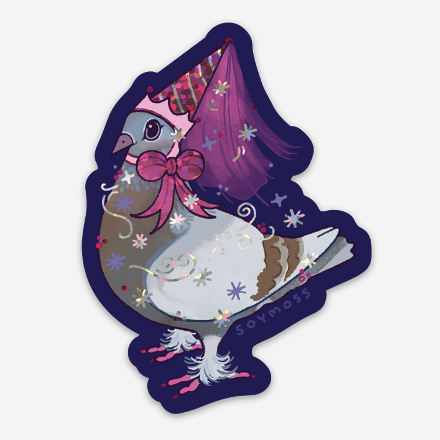 Princess Pigeon Glitter Sticker