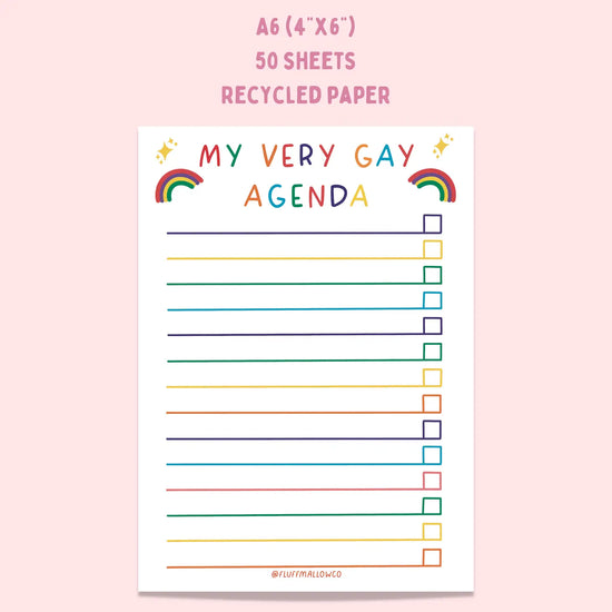 My Very Gay Agenda Notepad -50 sheets