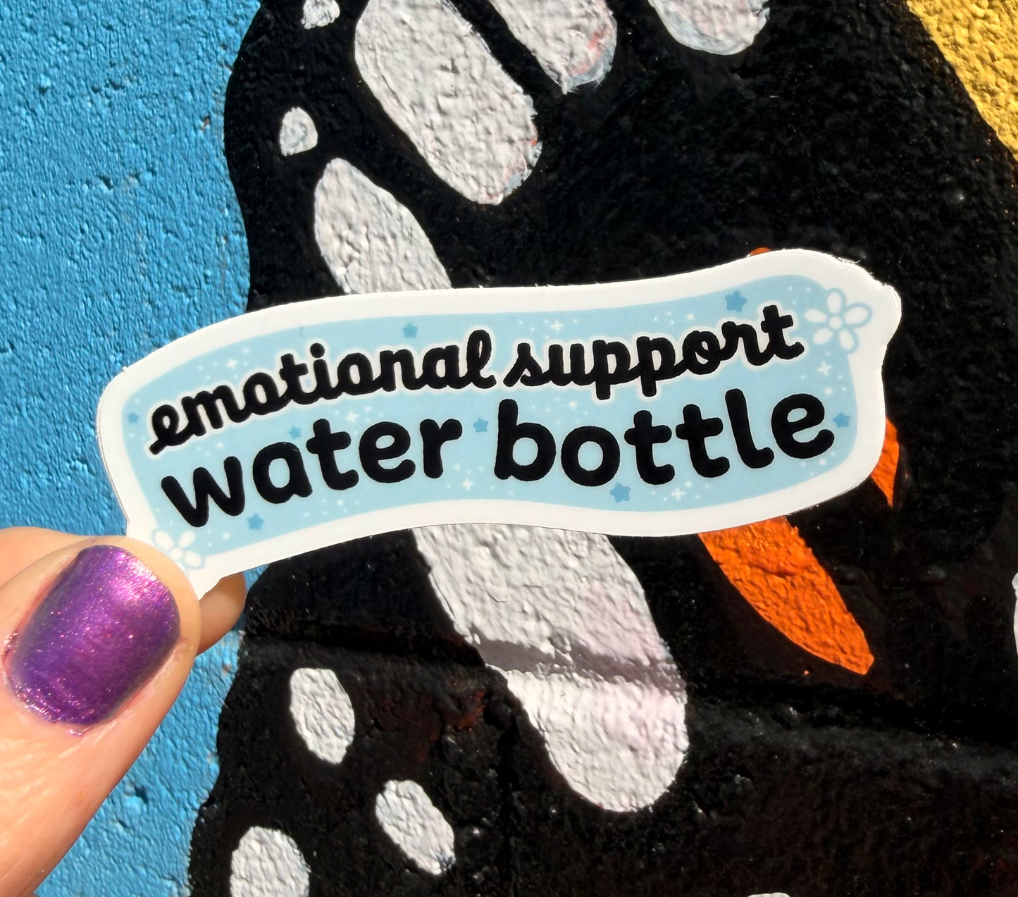 Emotional Support Water Bottle (Blue) Sticker