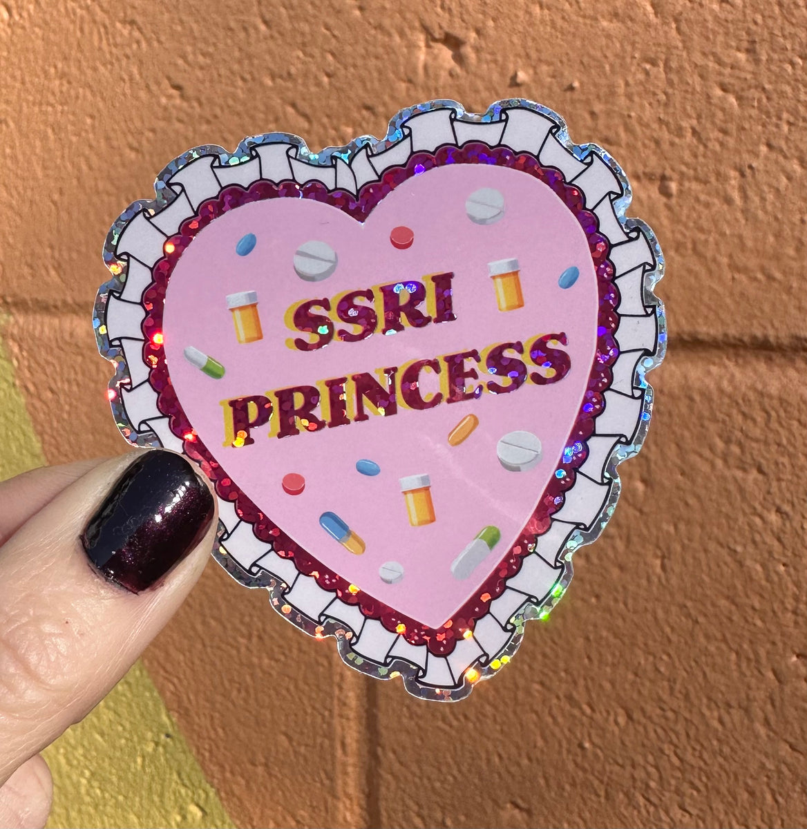 SSRI Princess Glitter Sticker – Hilarious Humanitarian