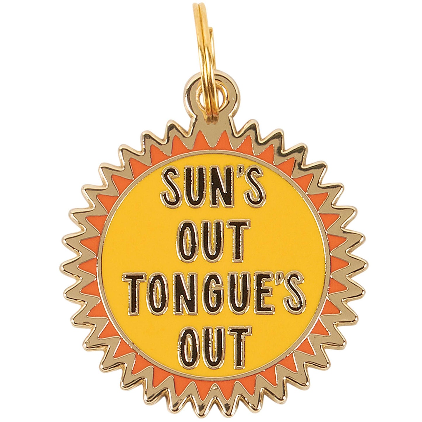 Sun's Out Tongue's Out Collar Charm Pet Tag