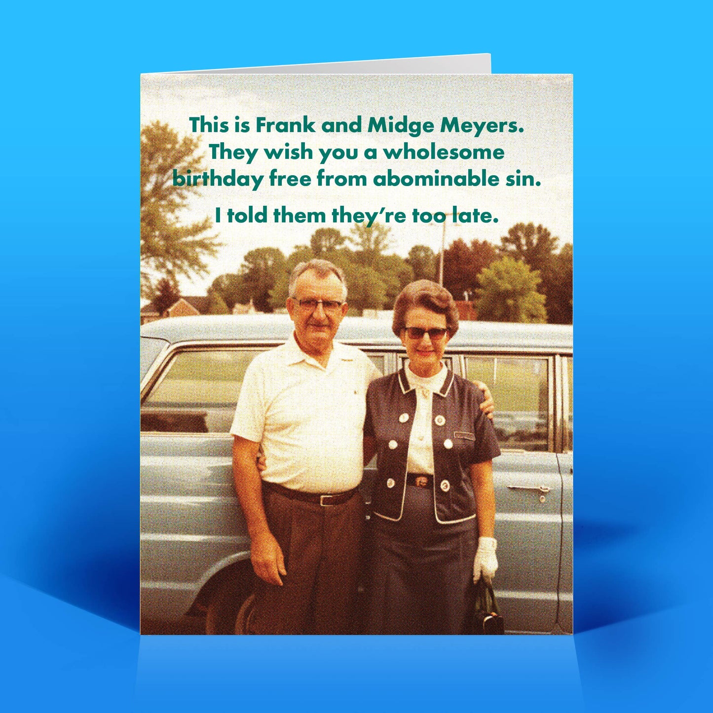 This Is Frank And Midge Meyers. They Wish You A Wholesome Birthday Card