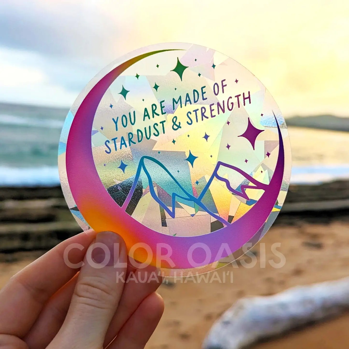 Load image into Gallery viewer, You Are Made Of Stardust &amp;amp; Strength Suncatcher (Rainbow)
