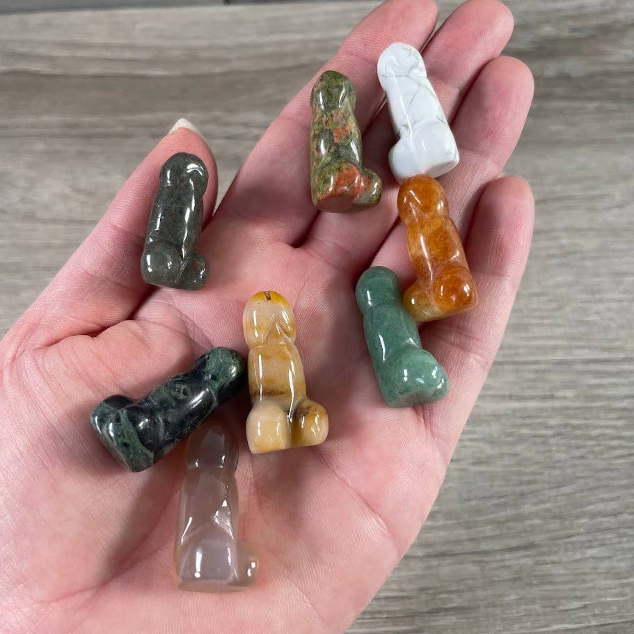 Crystal Phallic Gemstone Statue Surprise Pull