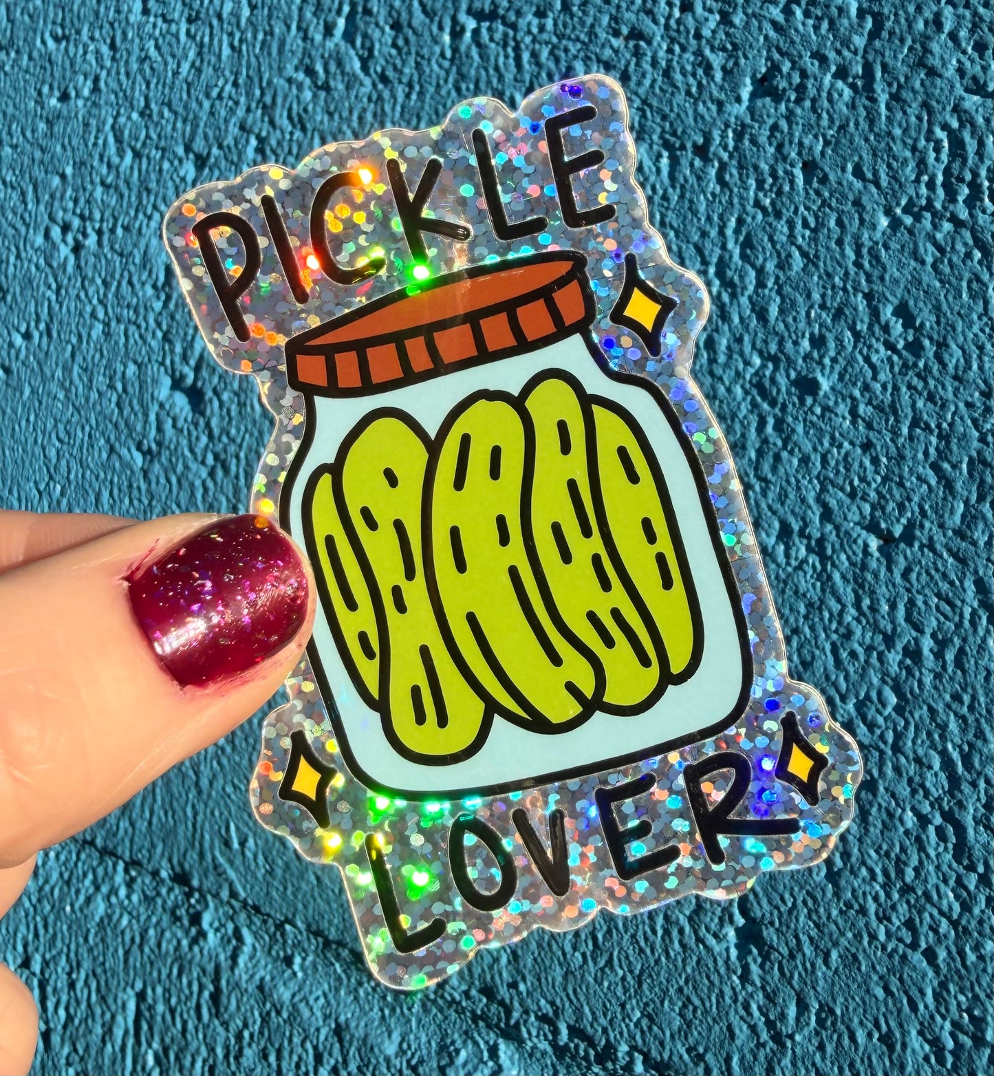 Pickle Lover Glitter Sticker