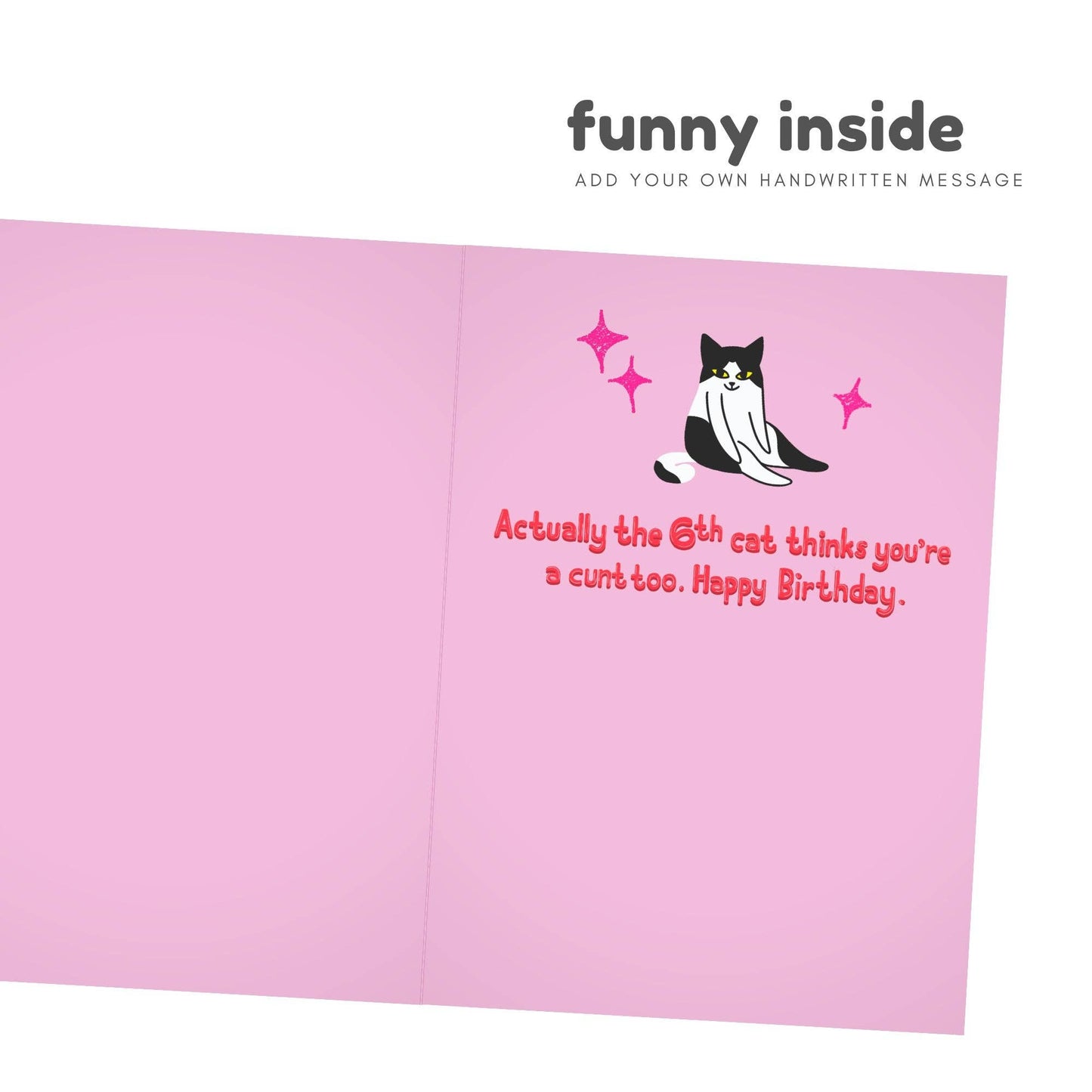 5 Out Of 6 Cats Think You're A Cunt Card
