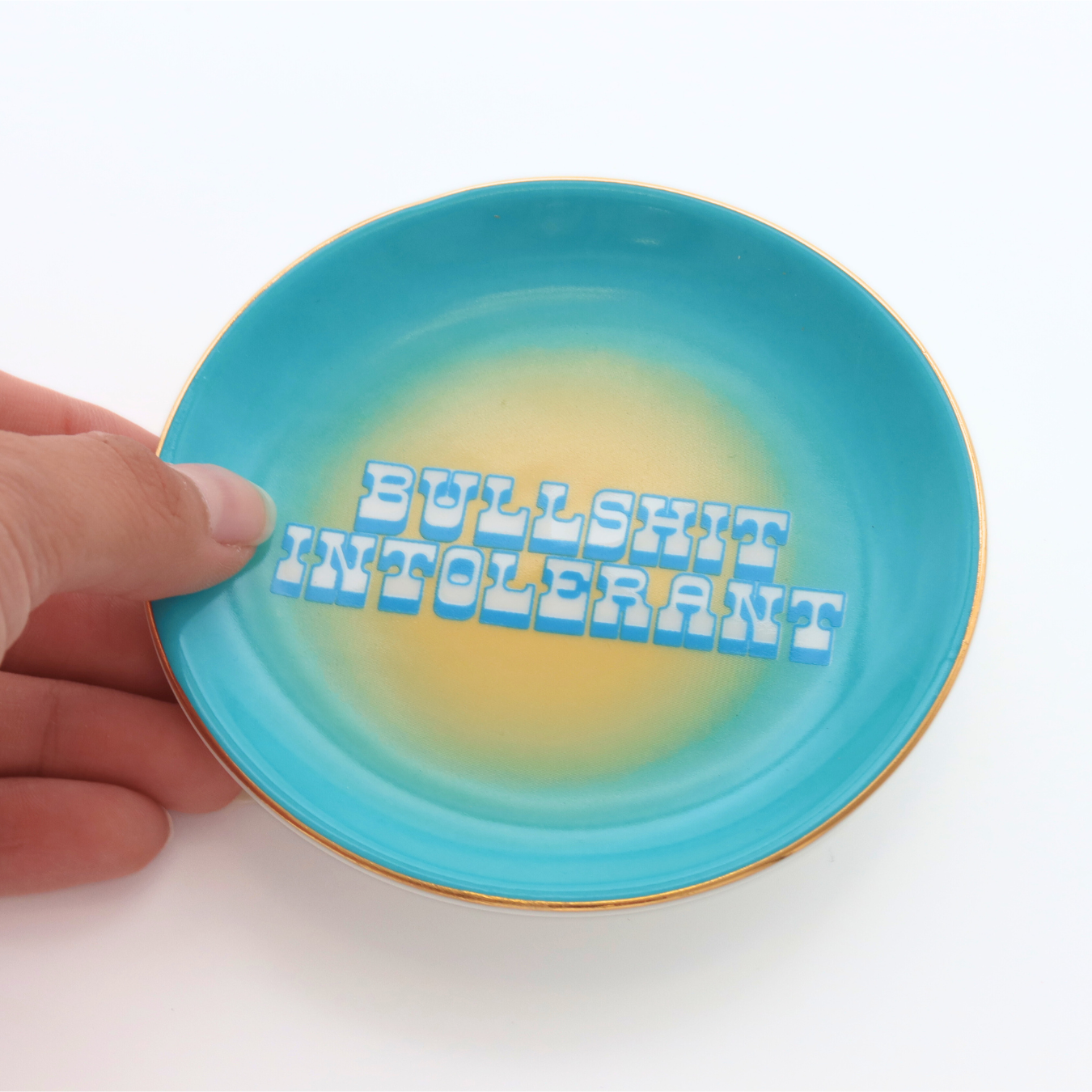 Bullshit Intolerant Round Trinket Tray