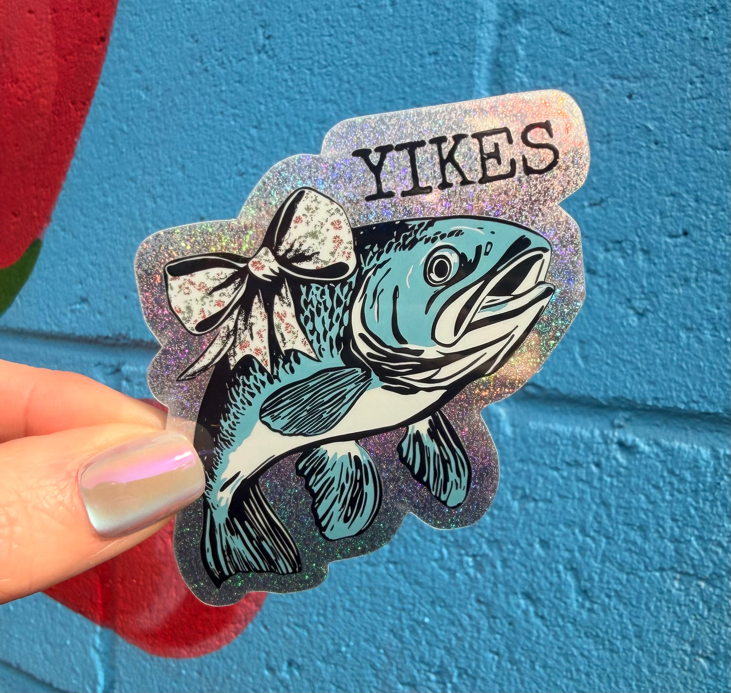Yikes Fish Glitter Sticker