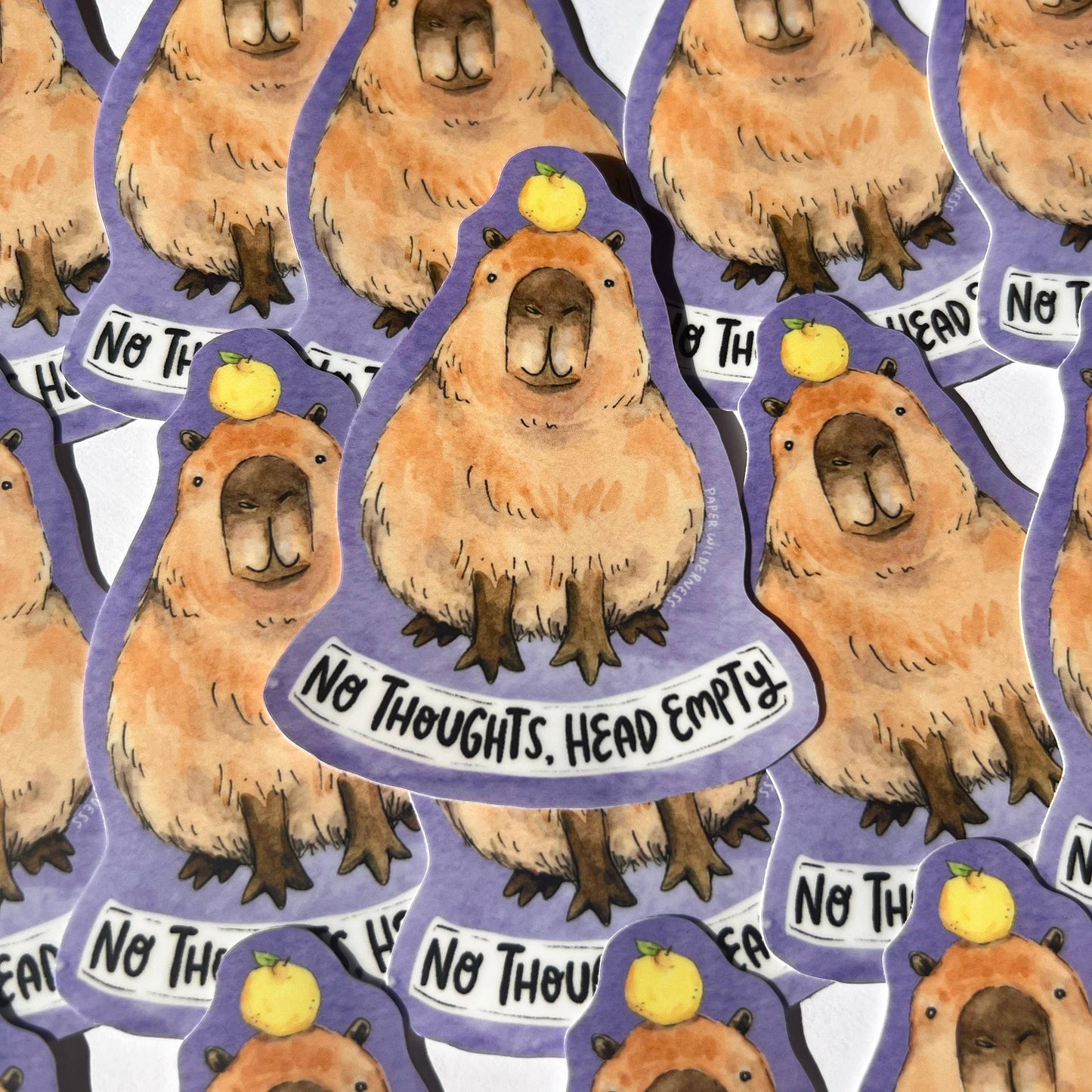 No Thoughts, Head Empty Capybara Sticker