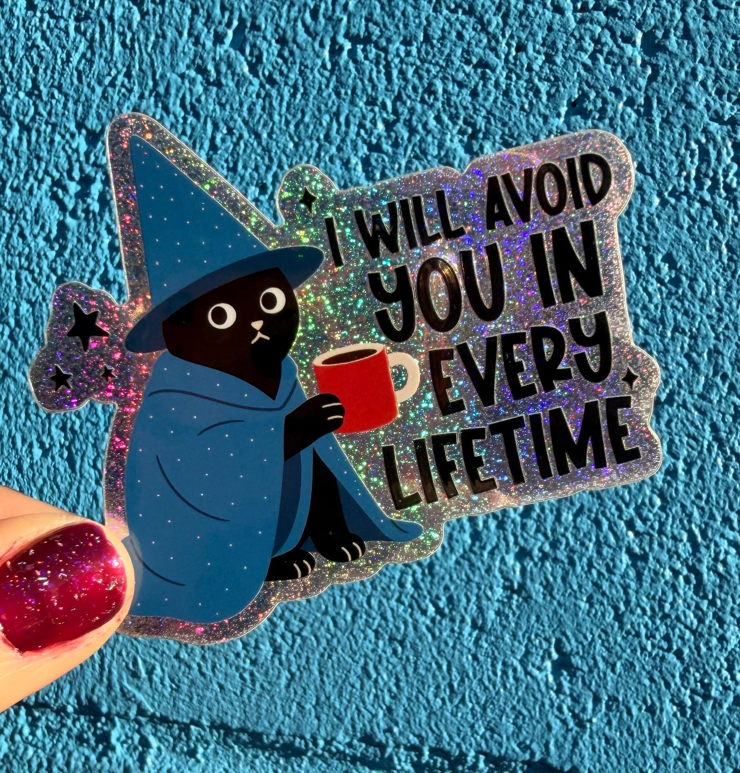 I Will Avoid You In Every Lifetime Pixie Glitter Sticker