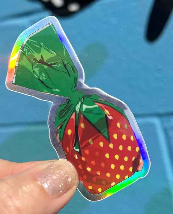 Strawberry Candy Holographic Sticker